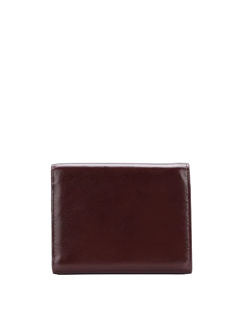 Кошелек кошелек-конверт кожаный бордовый на кнопке - фото 3 - Miraton