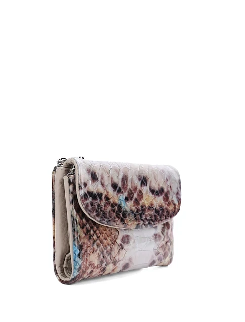 Кошелек кожаный со змеиным принтом - фото 2 - Miraton