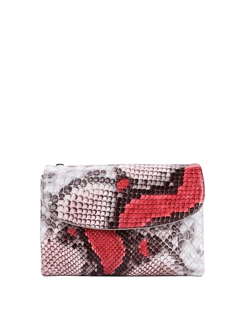 Гаманець шкіряний зі зміїним принтом - фото 1 - Miraton