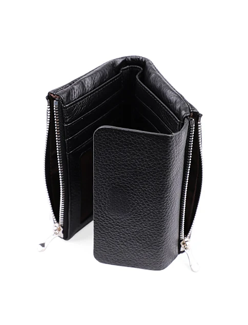 Гаманець шкіряний чорний - фото 4 - Miraton