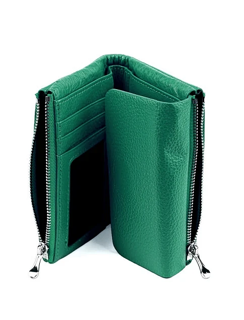 Гаманець шкіряний зелений - фото 4 - Miraton