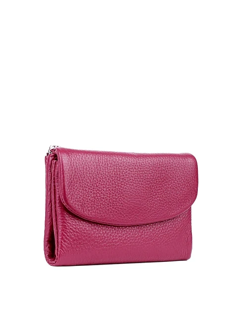 Кошелек на магните кожаный бордовый - фото 2 - Miraton