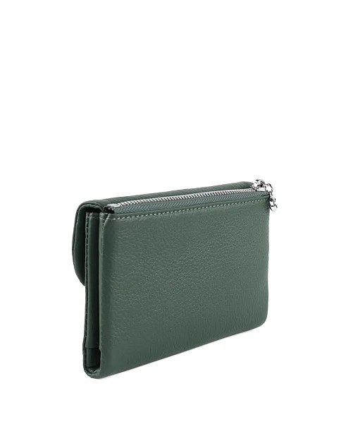 Гаманець на магніті шкіряний зелений - фото 3 - Miraton