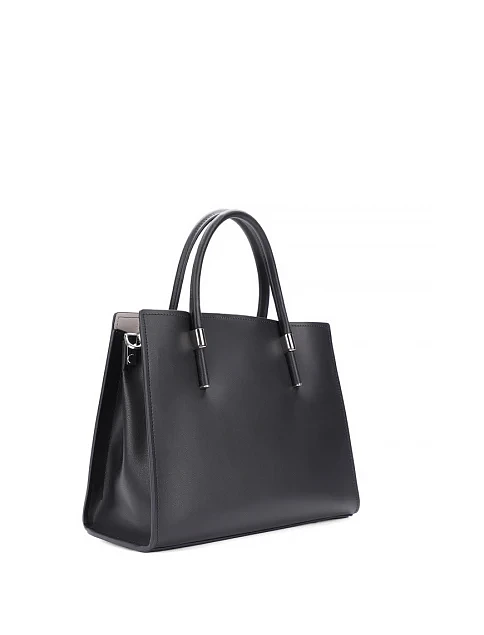 Жіноча сумка тоут шкіряна чорна - фото 3 - Miraton