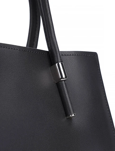 Жіноча сумка тоут шкіряна чорна - фото 5 - Miraton