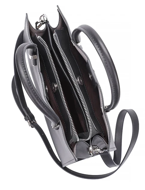 Жіноча сумка тоут шкіряна чорна - фото 6 - Miraton