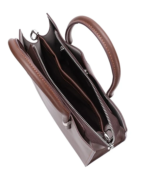 Жіноча сумка тоут шкіряна коричнева - фото 7 - Miraton