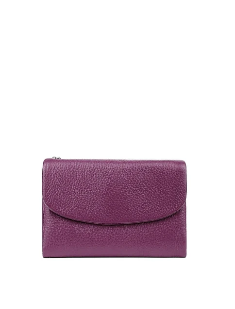 Кошелек на магните кожаный фиолетовый - фото 1 - Miraton