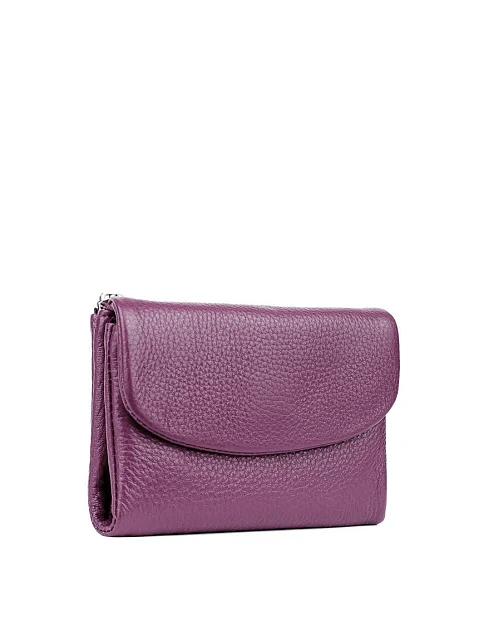 Кошелек на магните кожаный фиолетовый - фото 2 - Miraton