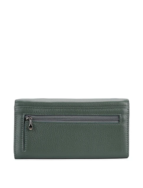 Гаманець на магніті шкіряний зелений - фото 3 - Miraton