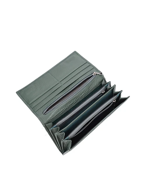 Гаманець на магніті шкіряний зелений - фото 4 - Miraton