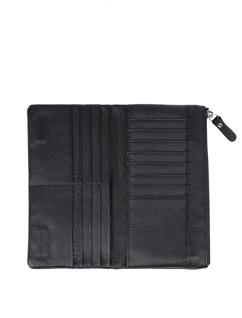 Гаманець на магніті шкіряний чорний - фото 4 - Miraton