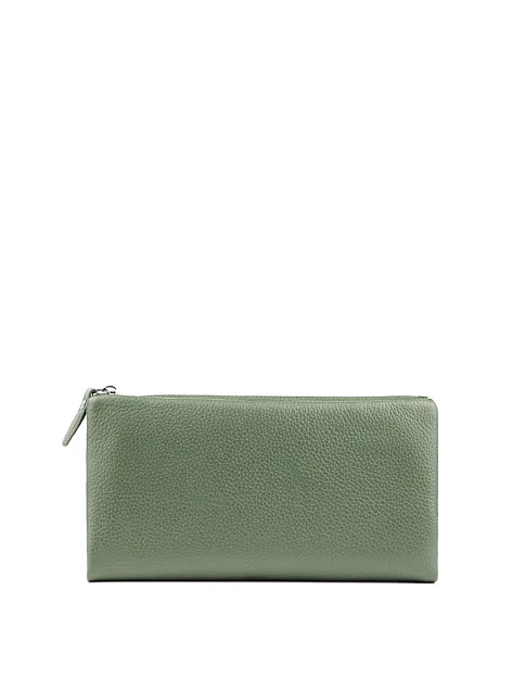 Гаманець на магніті шкіряний зелений - фото 1 - Miraton