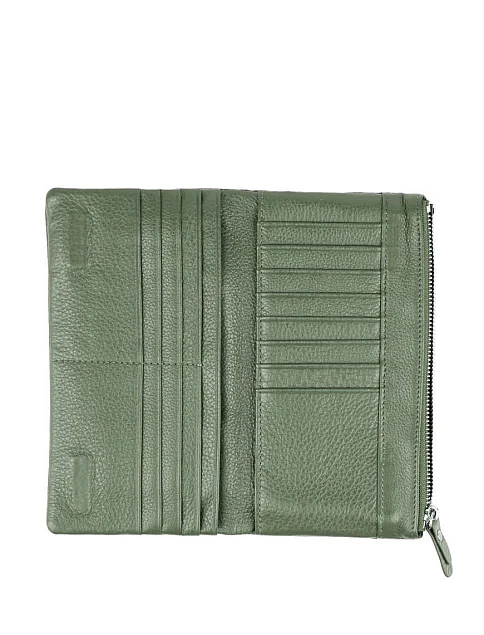 Гаманець на магніті шкіряний зелений - фото 4 - Miraton