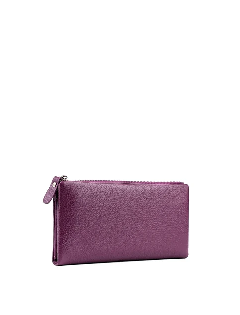 Кошелек на магните кожаный фиолетовый - фото 2 - Miraton