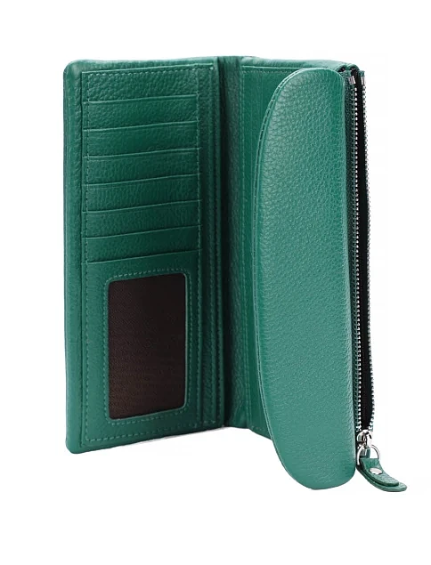 Гаманець шкіряний зелений - фото 4 - Miraton