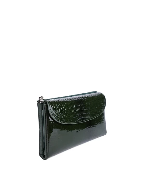 Кошелек на магните кожаный зеленый - фото 2 - Miraton