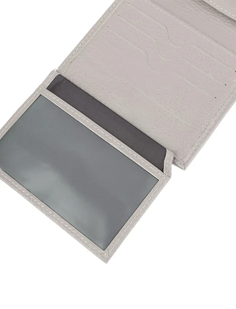 Кошелек на магните кожаный молочный - фото 5 - Miraton