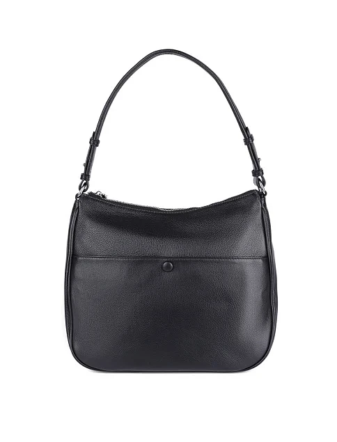 Женская сумка хобо MIRATON кожаная черная - фото 1 - Miraton