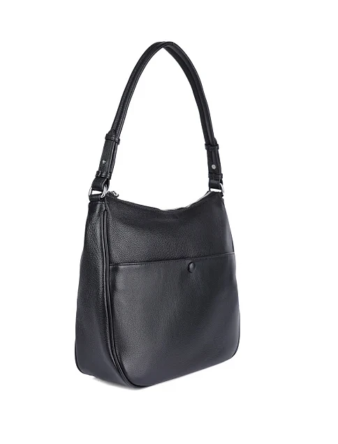 Женская сумка хобо MIRATON кожаная черная - фото 3 - Miraton