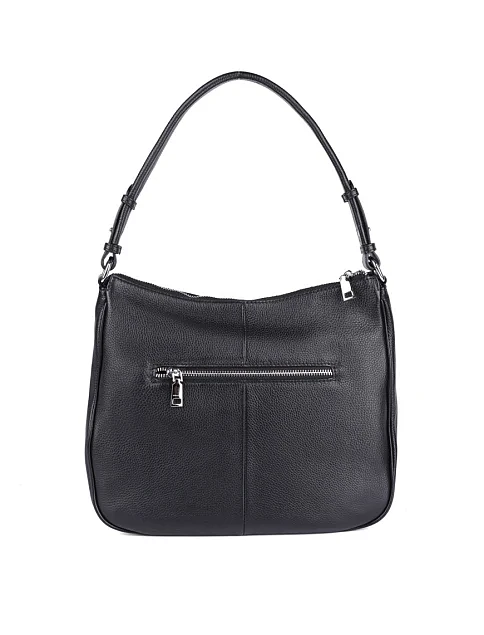 Женская сумка хобо MIRATON кожаная черная - фото 4 - Miraton