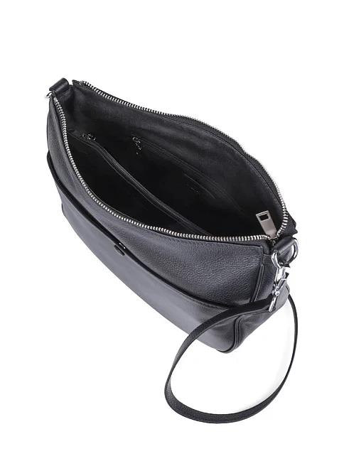 Женская сумка хобо MIRATON кожаная черная - фото 6 - Miraton