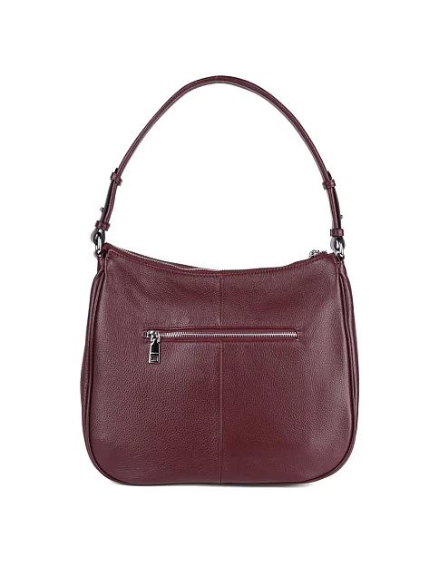 Женская сумка хобо MIRATON кожаная бордовая - фото 3 - Miraton