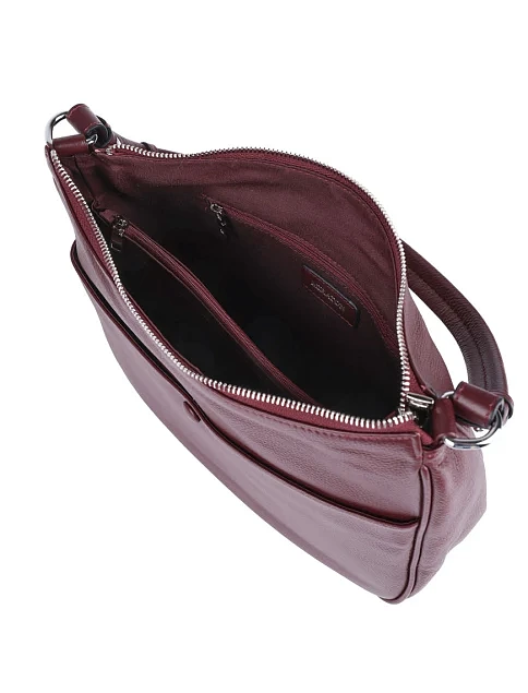 Женская сумка хобо MIRATON кожаная бордовая - фото 5 - Miraton