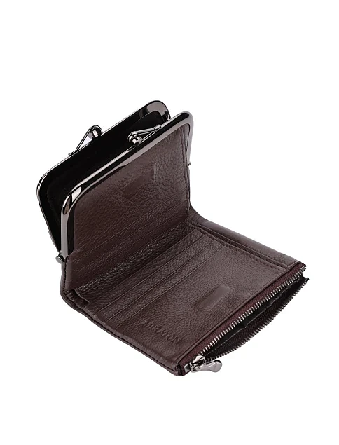 Кошелек кожаный коричневый - фото 4 - Miraton