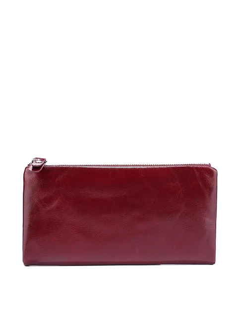 Гаманець на блискавці шкіряний бордовий - фото 1 - Miraton