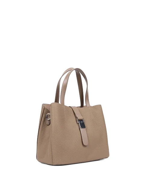 Женская сумка кожаная бежевая - фото 2 - Miraton