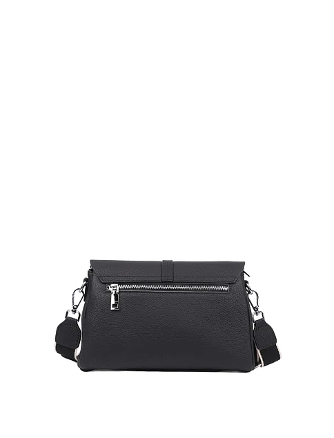 Женская сумка кросс-боди кожаная черная - фото 4 - Miraton