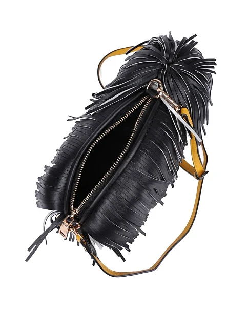 Женская сумка кросс-боди из экокожи черная - фото 6 - Miraton