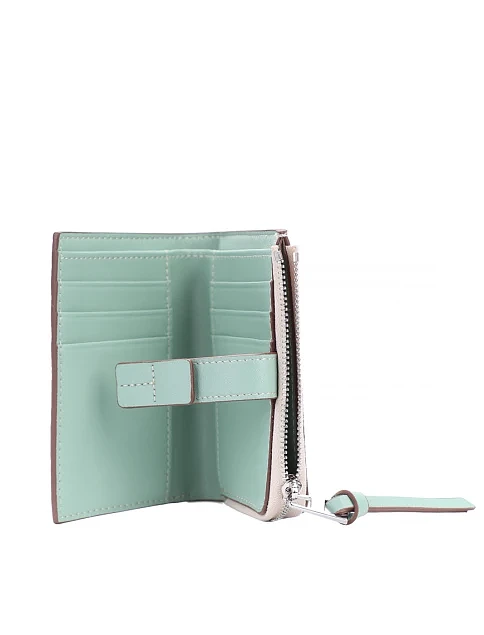 Гаманець шкіряний молочний з брелоком - фото 4 - Miraton