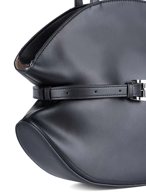 Женская сумка через плечо MIRATON кожаная черная - фото 5 - Miraton