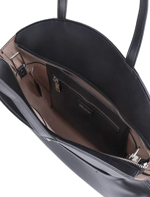 Женская сумка через плечо MIRATON кожаная черная - фото 6 - Miraton