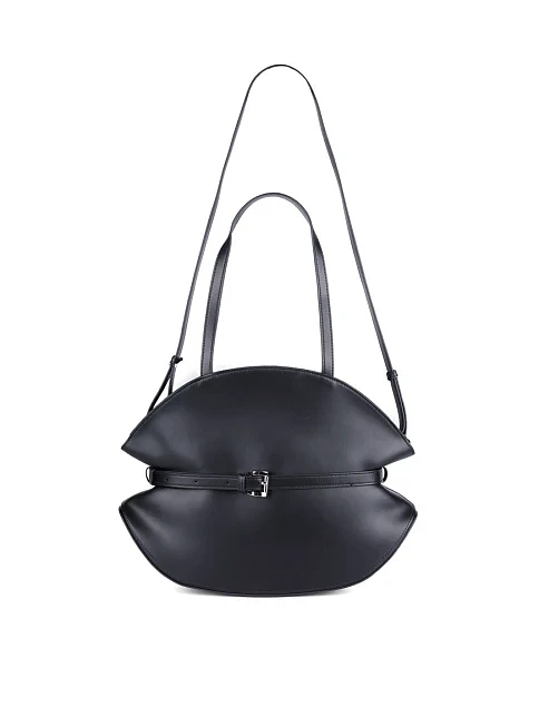 Женская сумка через плечо MIRATON кожаная черная - фото 7 - Miraton