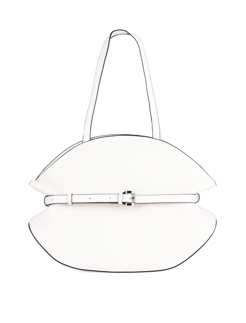 Женская сумка через плечо MIRATON кожаная белая - фото 1 - Miraton