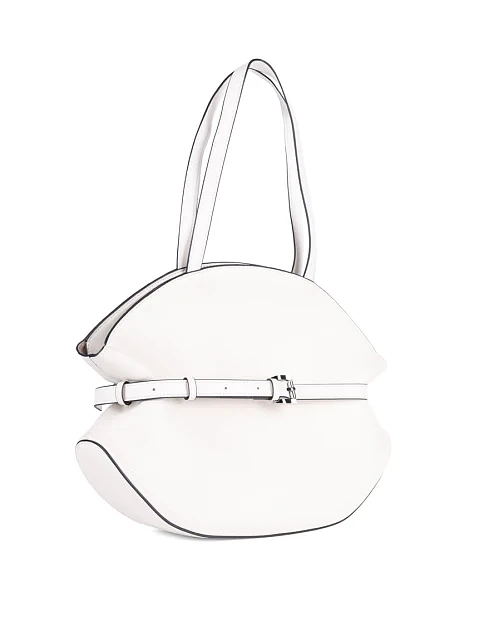 Женская сумка через плечо MIRATON кожаная белая - фото 3 - Miraton