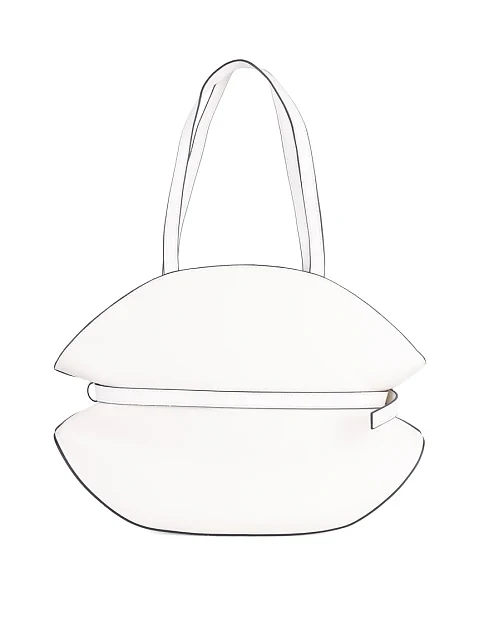 Женская сумка через плечо MIRATON кожаная белая - фото 4 - Miraton