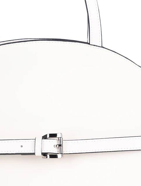 Женская сумка через плечо MIRATON кожаная белая - фото 5 - Miraton