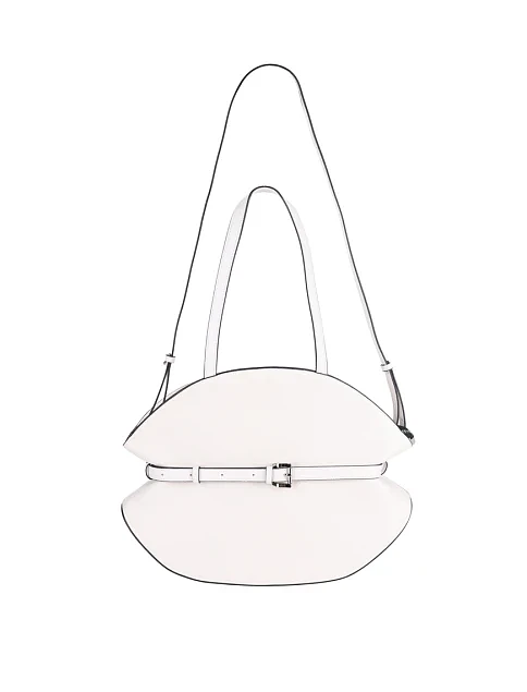 Женская сумка через плечо MIRATON кожаная белая - фото 7 - Miraton