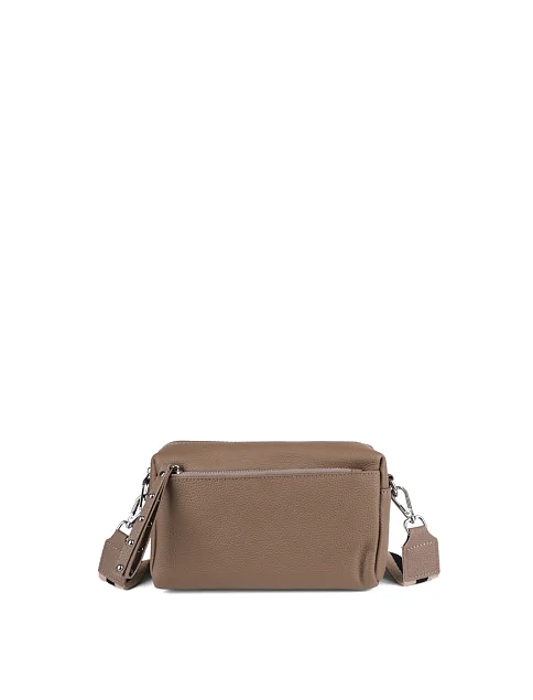 Женская сумка camera bag MIRATON кожаная бежевая - фото 1 - Miraton