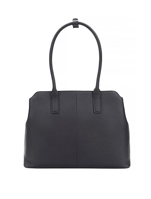 Женская сумка тоут кожаная черная - фото 4 - Miraton