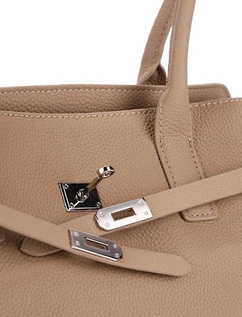 Женская сумка кожаная бежевая - фото 4 - Miraton