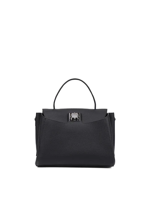 Жіноча сумка тоут шкіряна чорна - фото 1 - Miraton