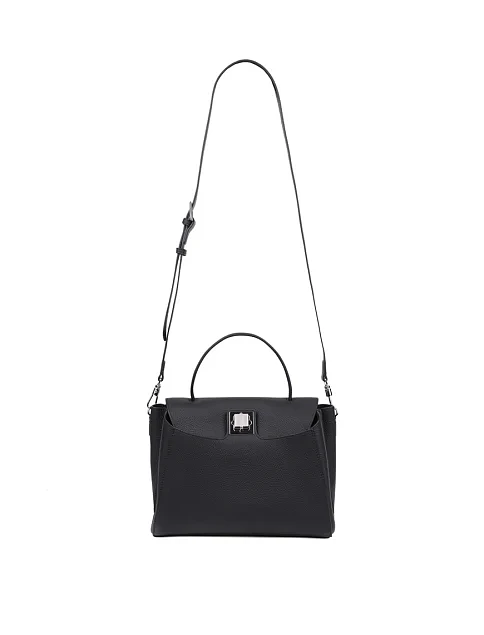 Жіноча сумка тоут шкіряна чорна - фото 6 - Miraton