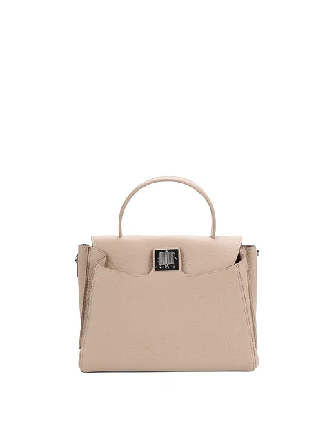 Женская сумка тоут кожаная бежевая - фото 1 - Miraton