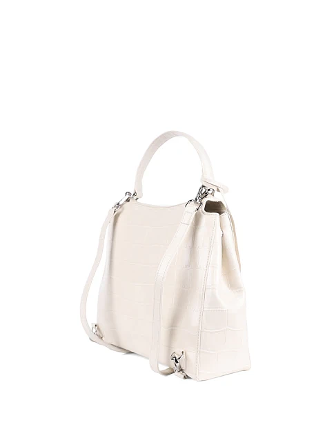 Женская сумка-рюкзак MIRATON кожаная белая - фото 7 - Miraton