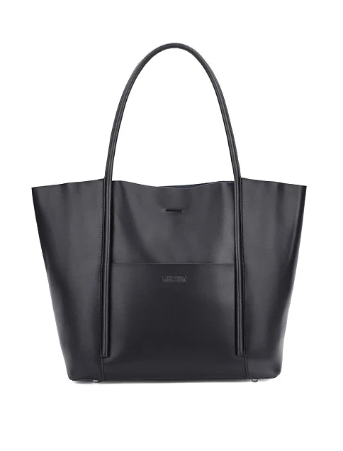 Женская сумка шоппер кожаная черная - фото 1 - Miraton